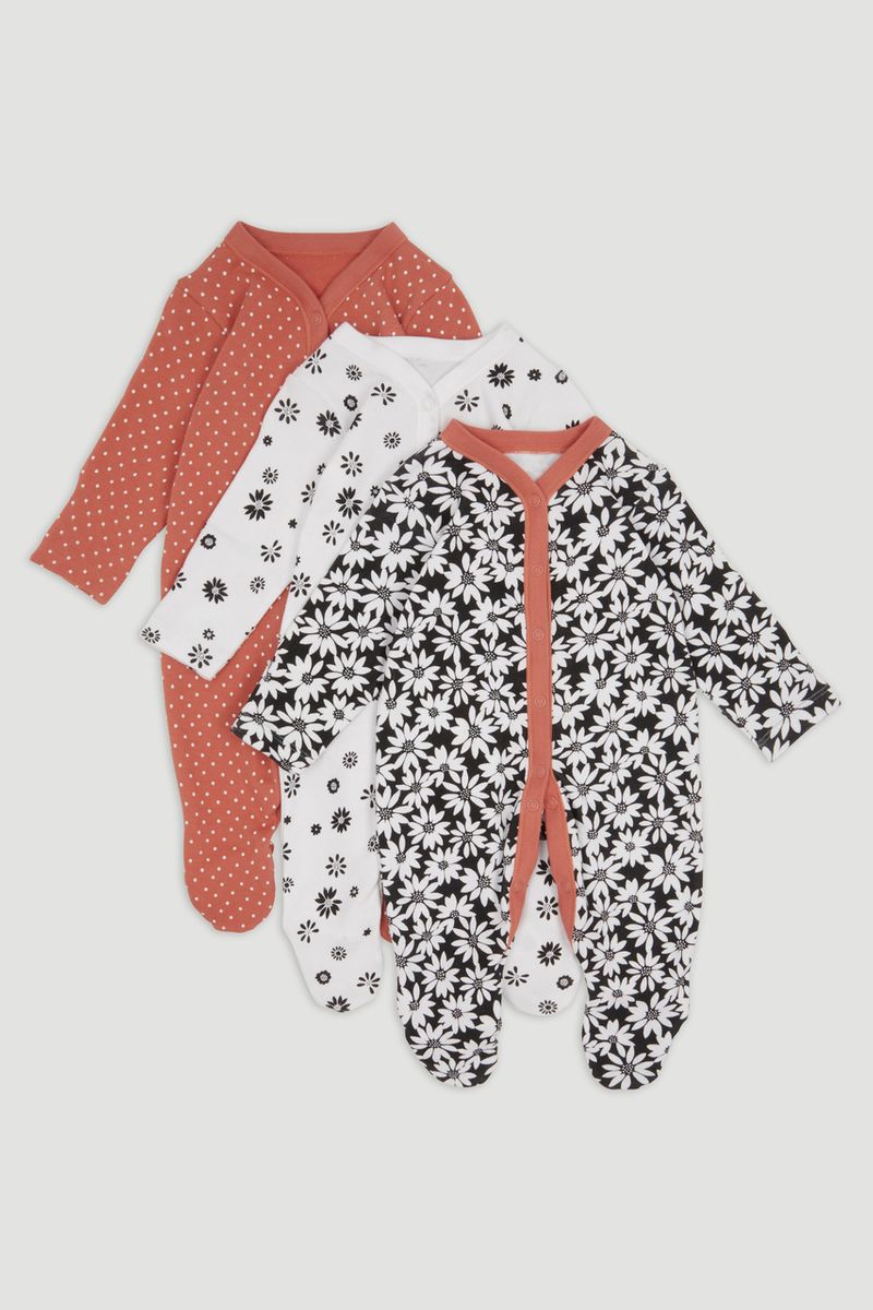 3 Pack Sunflower Sleepsuits