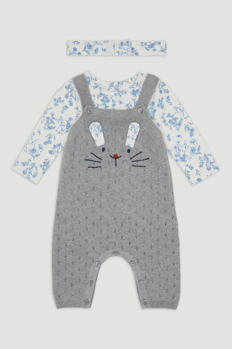 Bunny Knitted Dungaree with Headband