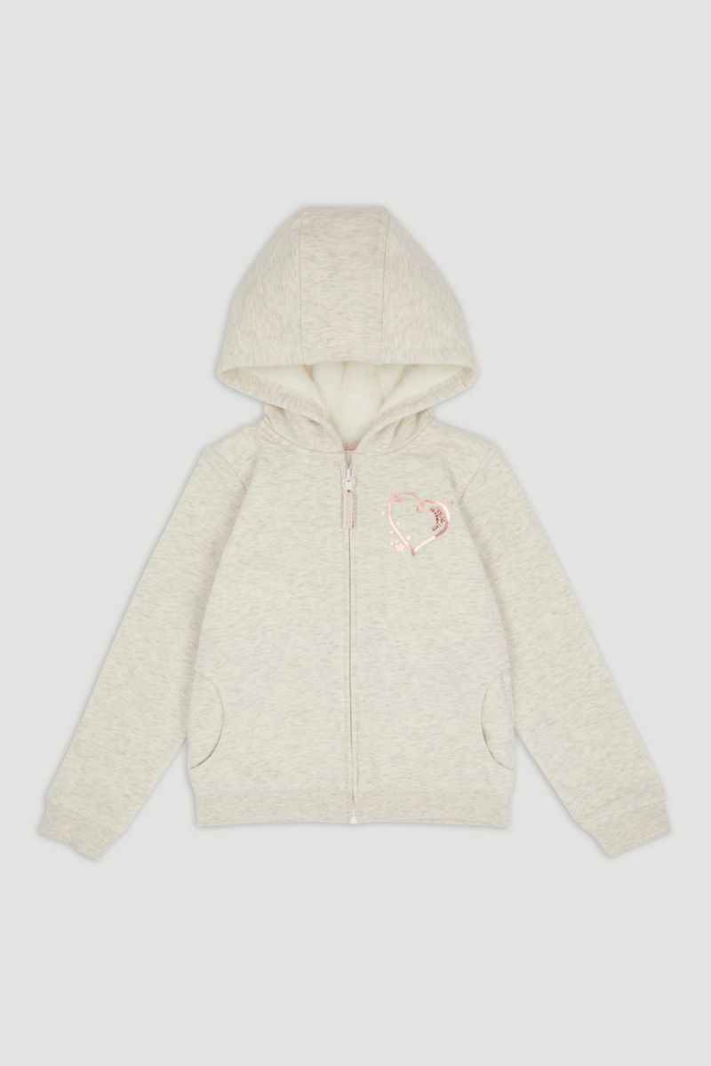 Grey Heart Borg Hoodie