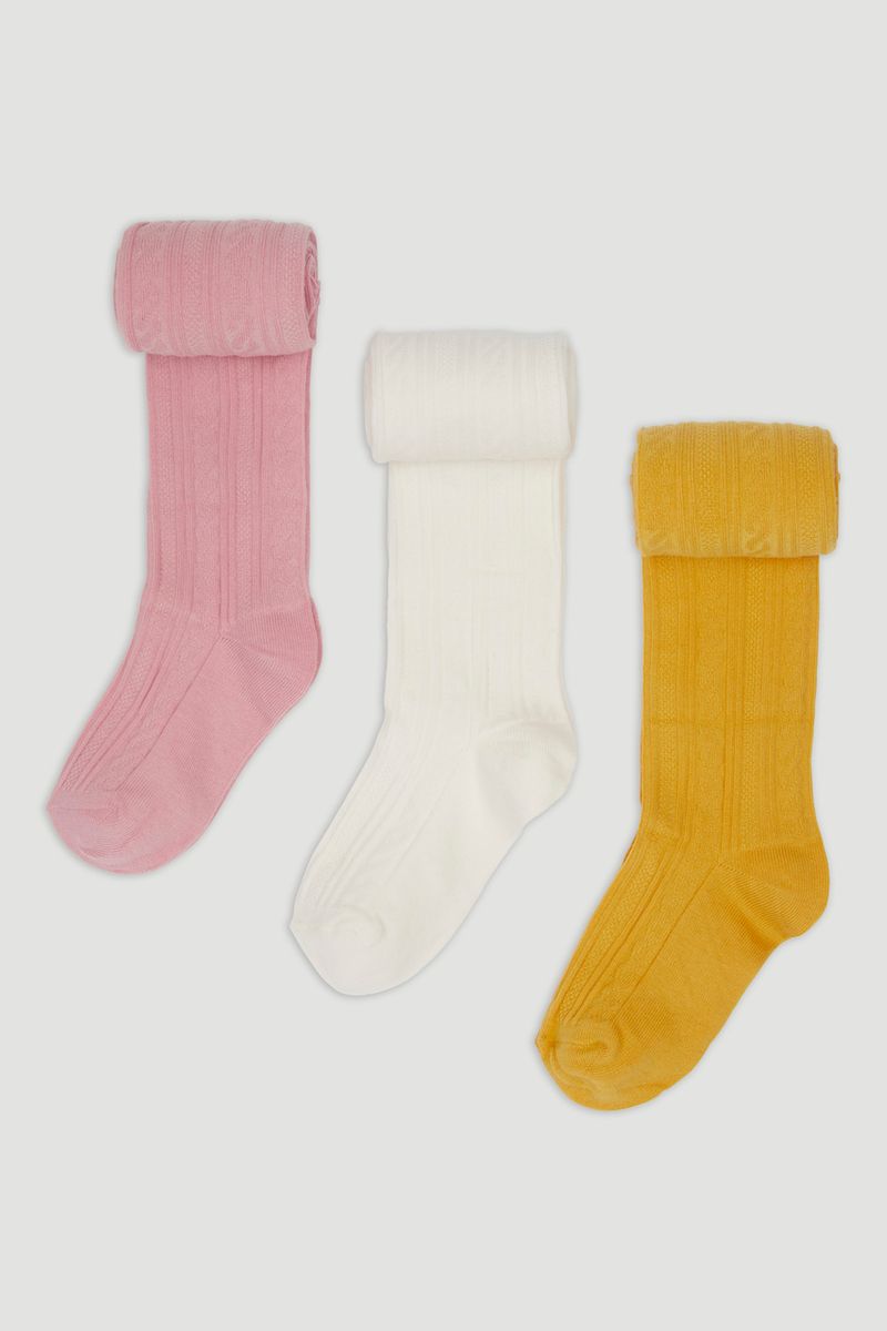 3 Pack Cable Knit Tights