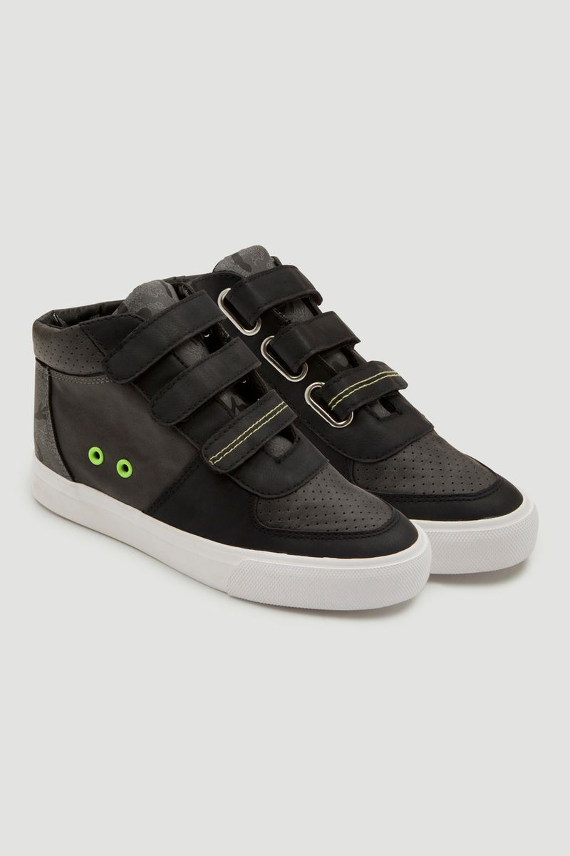 Black Camo Print High Top Trainers
