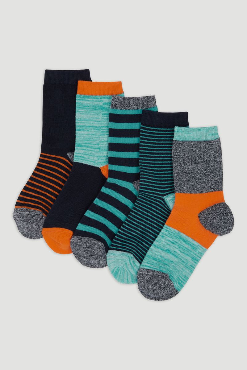 5 Pack Bright Stripe Socks