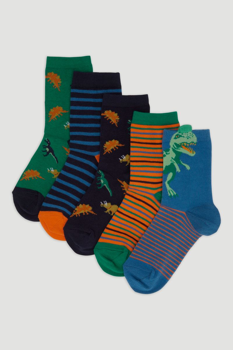 5 Pack Dino Socks