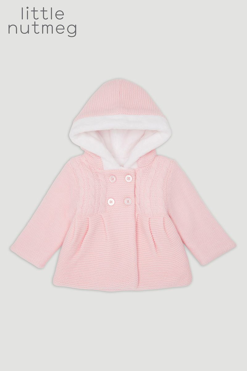 Little Nutmeg Pink Faux Fur Lined Cardigan