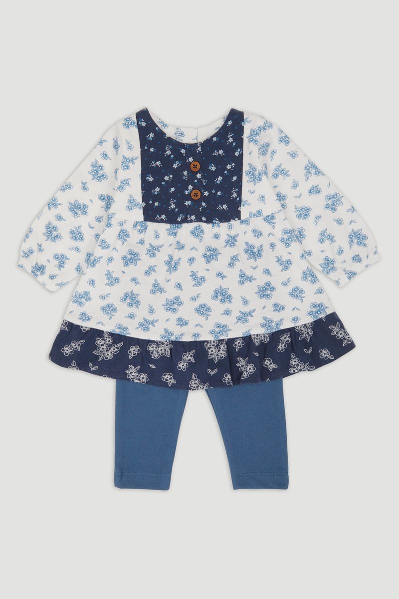 Blue Smock Dress Set