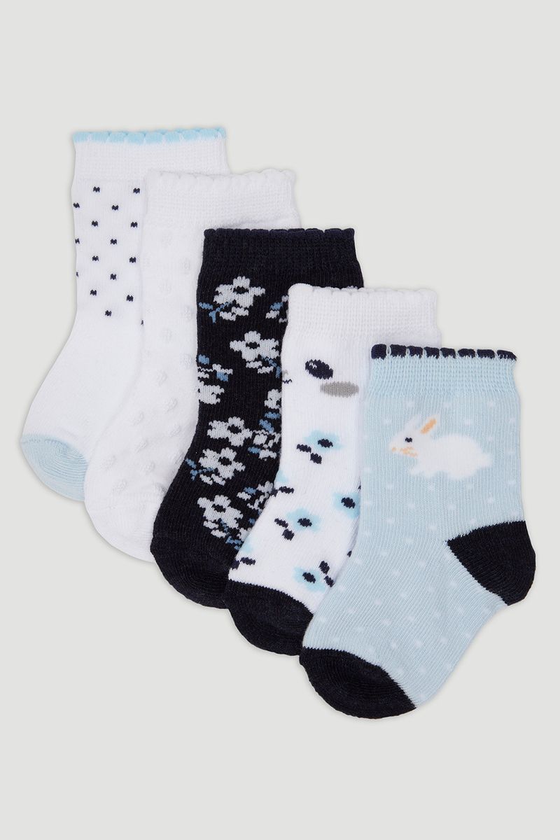 5 Pack Blue Bunny Socks