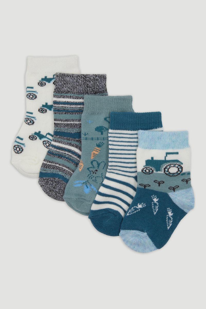 5 Pack Blue Farm Socks