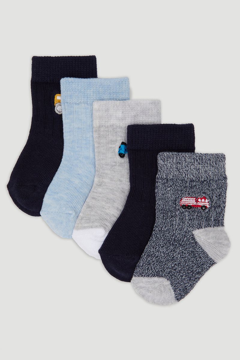 5 Pack Navy Bus Rib Socks