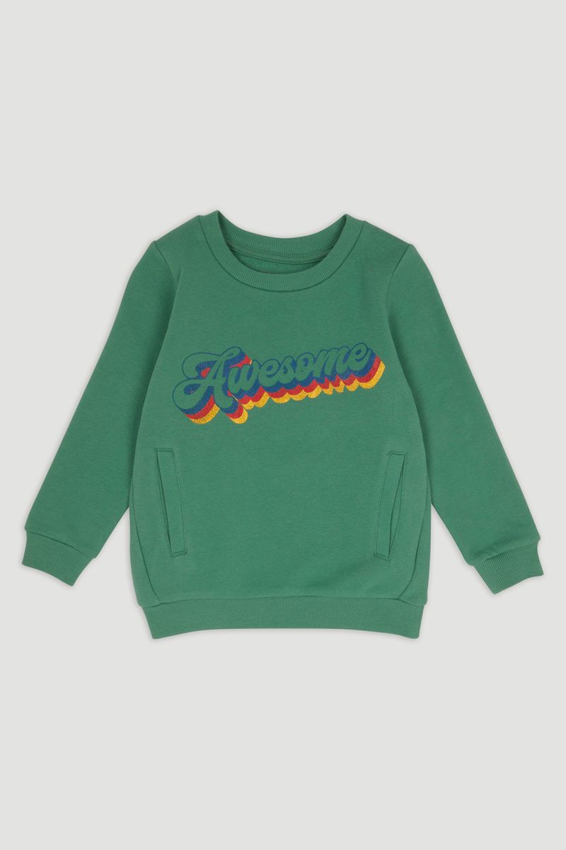 Green Awesome Slogan Sweatshirt