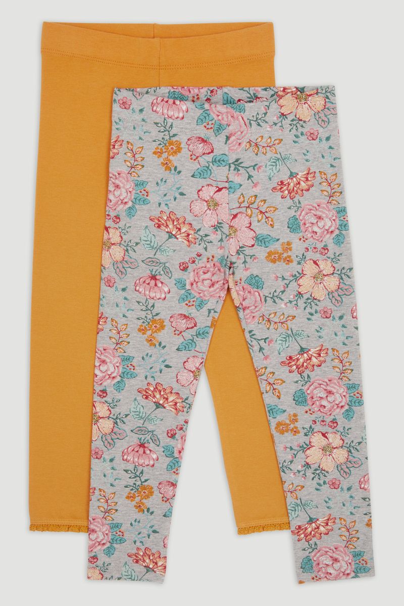 2 Pack Flower & mustard Leggings