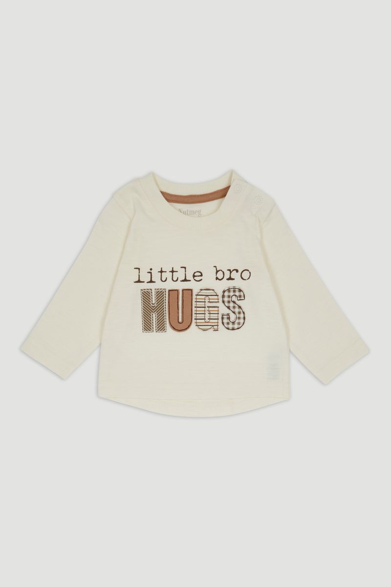 Little Bro Hugs Applique T-Shirt