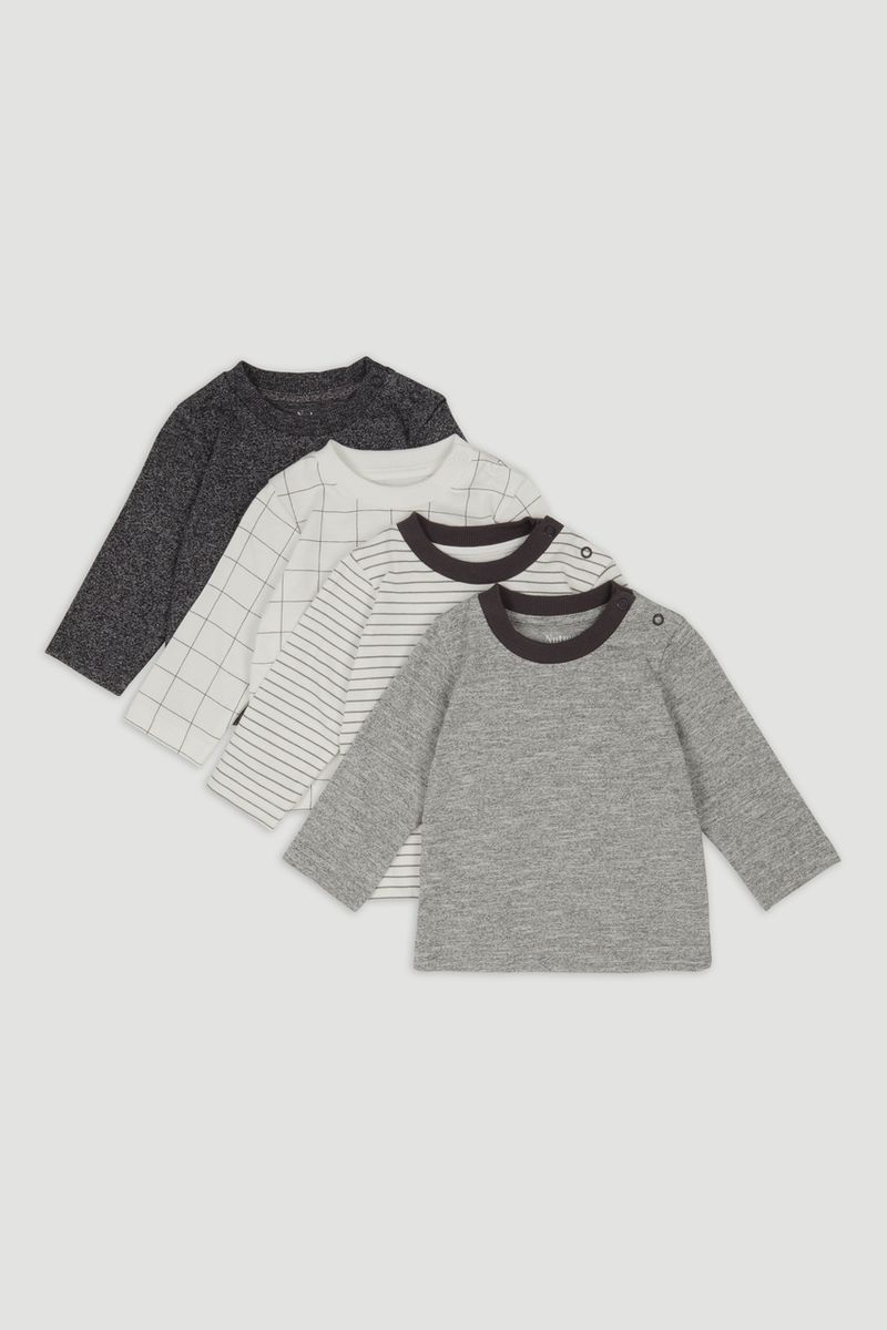 4 Pack Long Sleeve Stripe T-Shirts