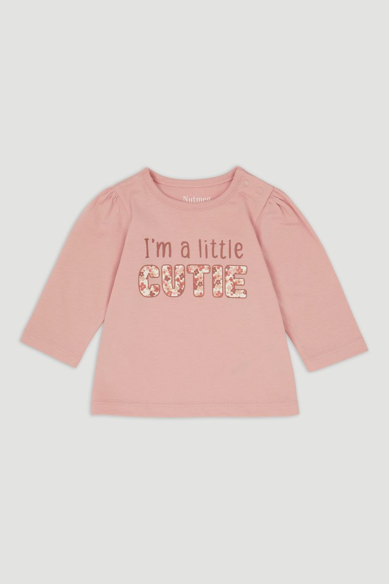 Pink I'm a Cutie Slogan T-Shirt
