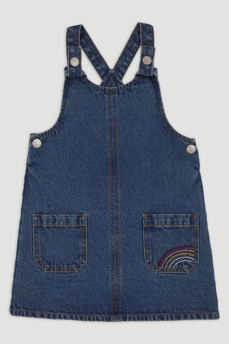 Rainbow Pocket Pinafore Dress
