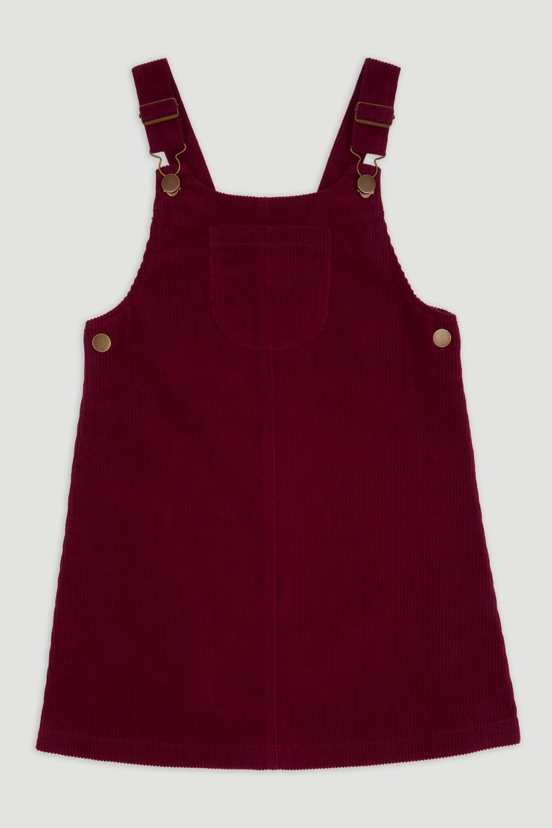 Burgundy Cord Pinafore Dress 3-14yrs