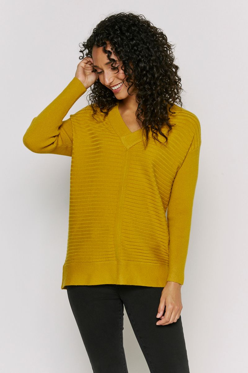 V-neckline Ochre Jumper
