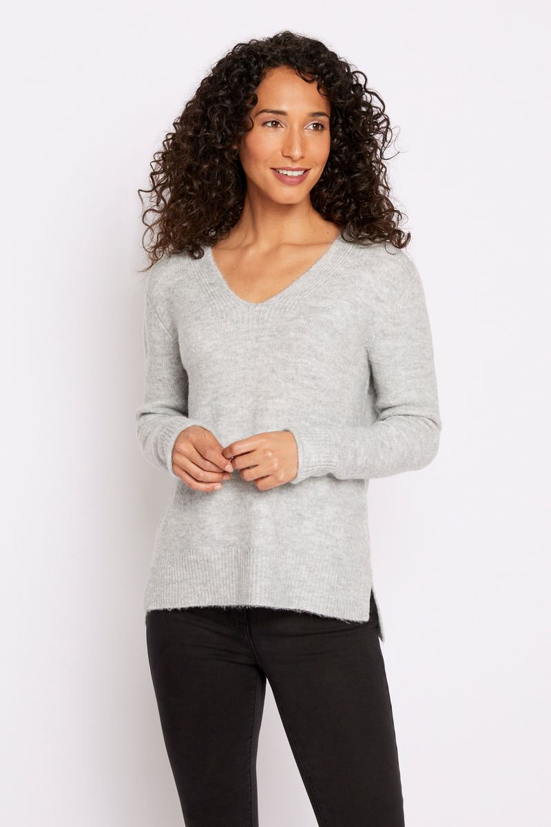 Grey V-neck Jumper