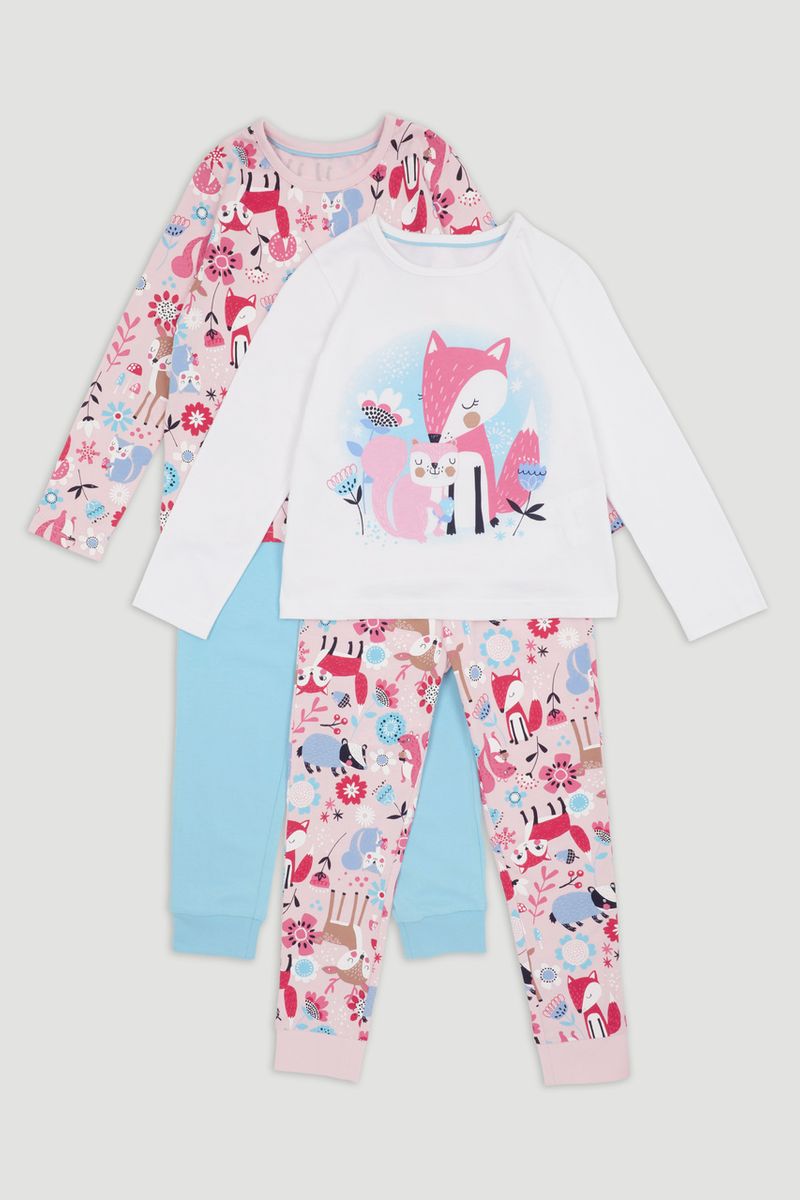 2 Pack Woodland Animal Pyjamas