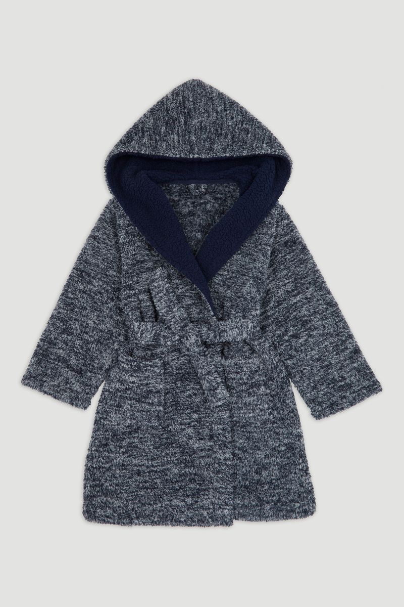Navy Marl Fleece Robe