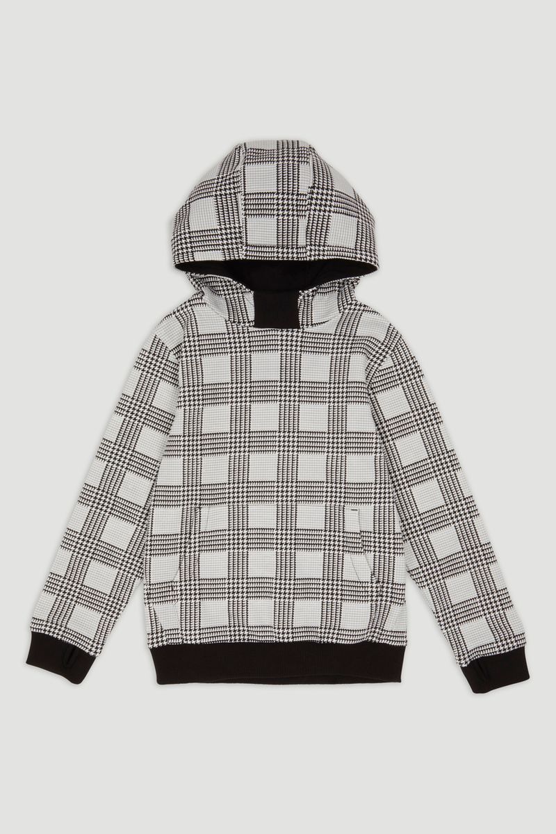 Grey Check Hoodie