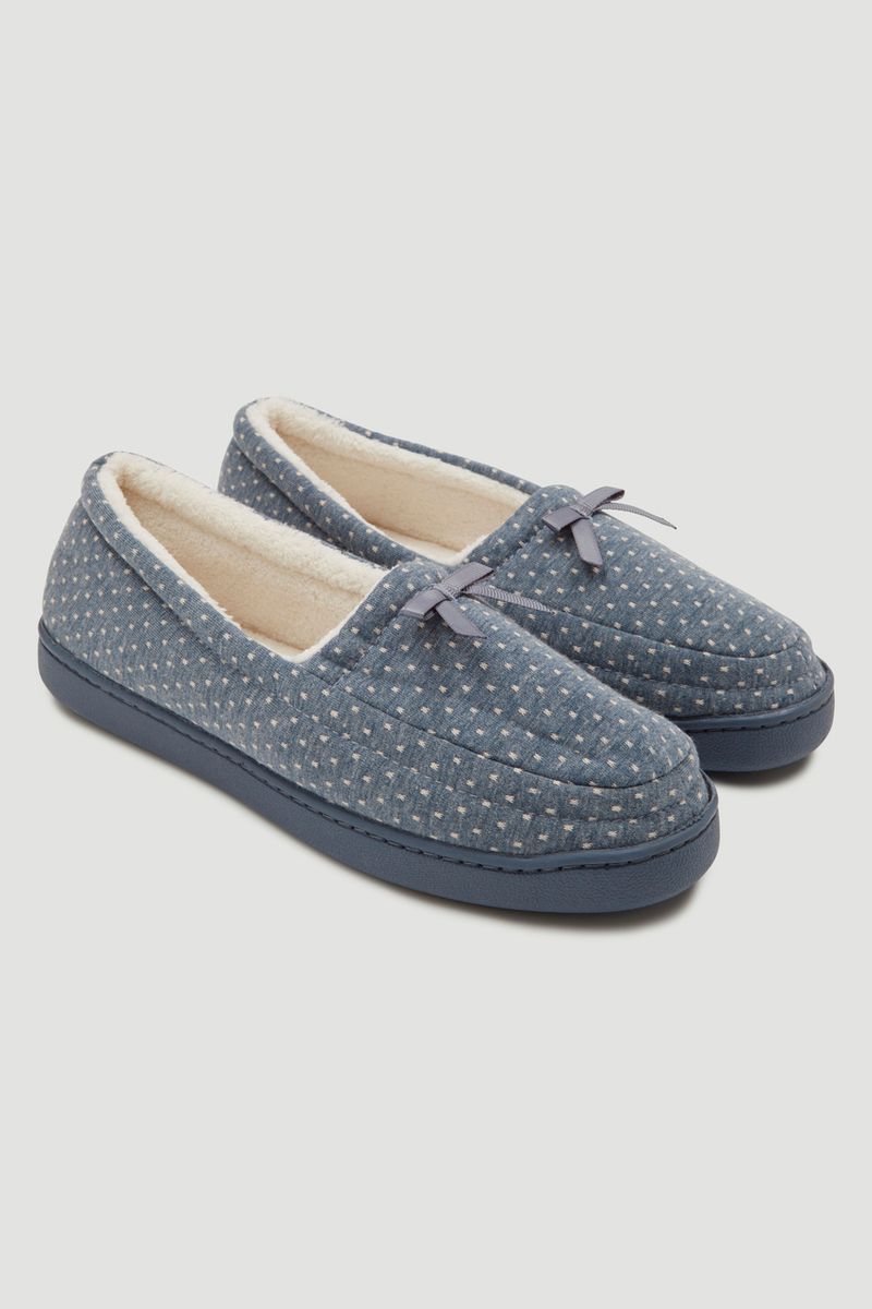 Dotty Blue Comfort Slippers
