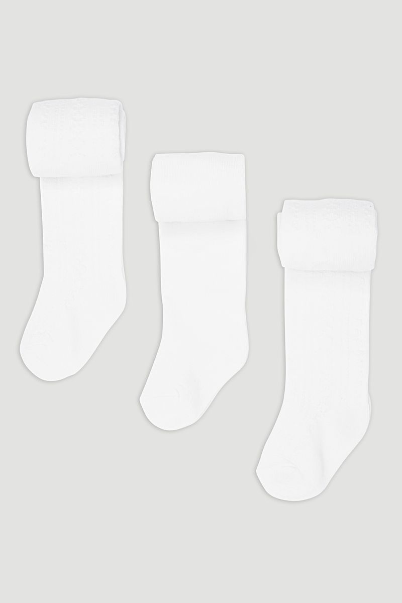 3 Pack Cream Anti-Bobble Tights
