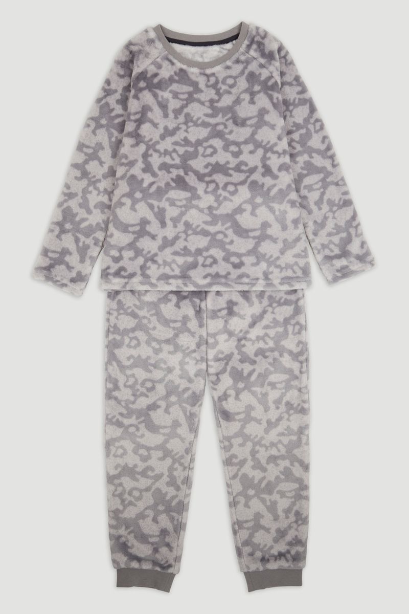 Grey Camo Fleece Pyjamas