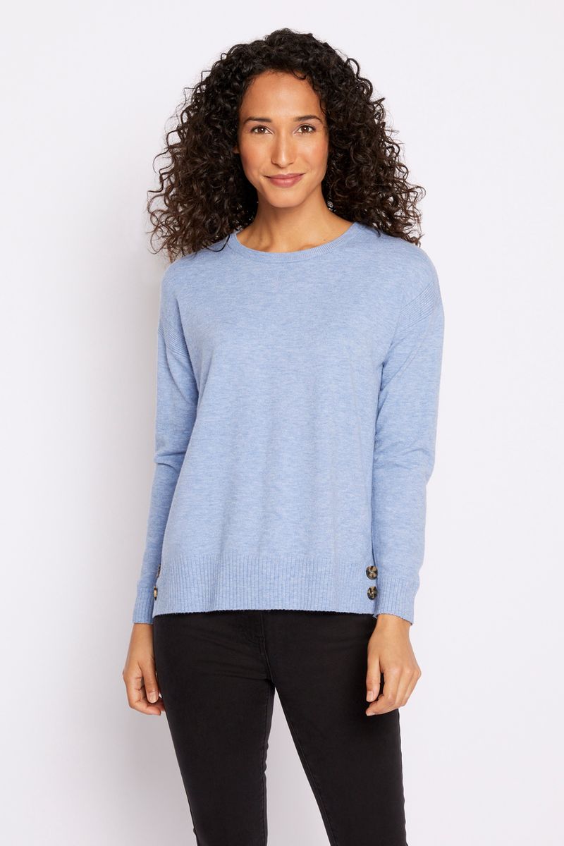 Blue Button Detail Jumper