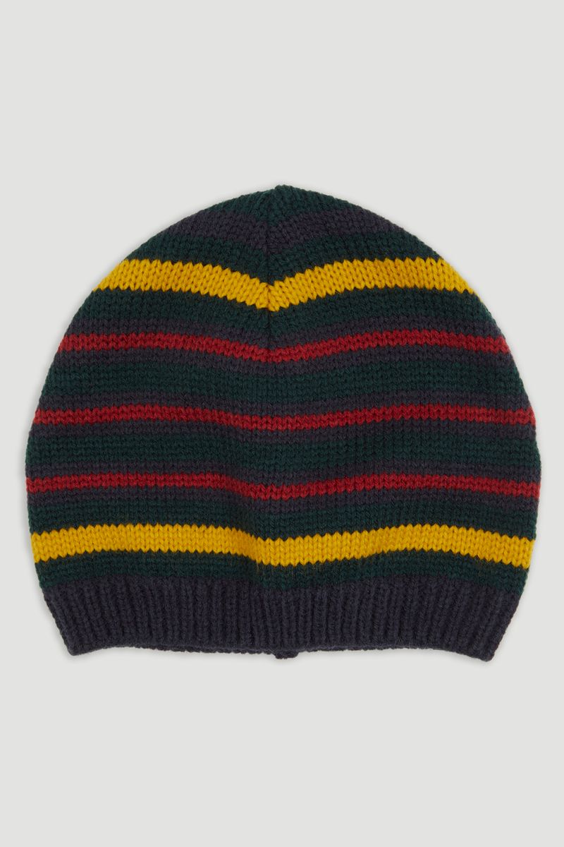 Ochre Stripe Beanie Hat