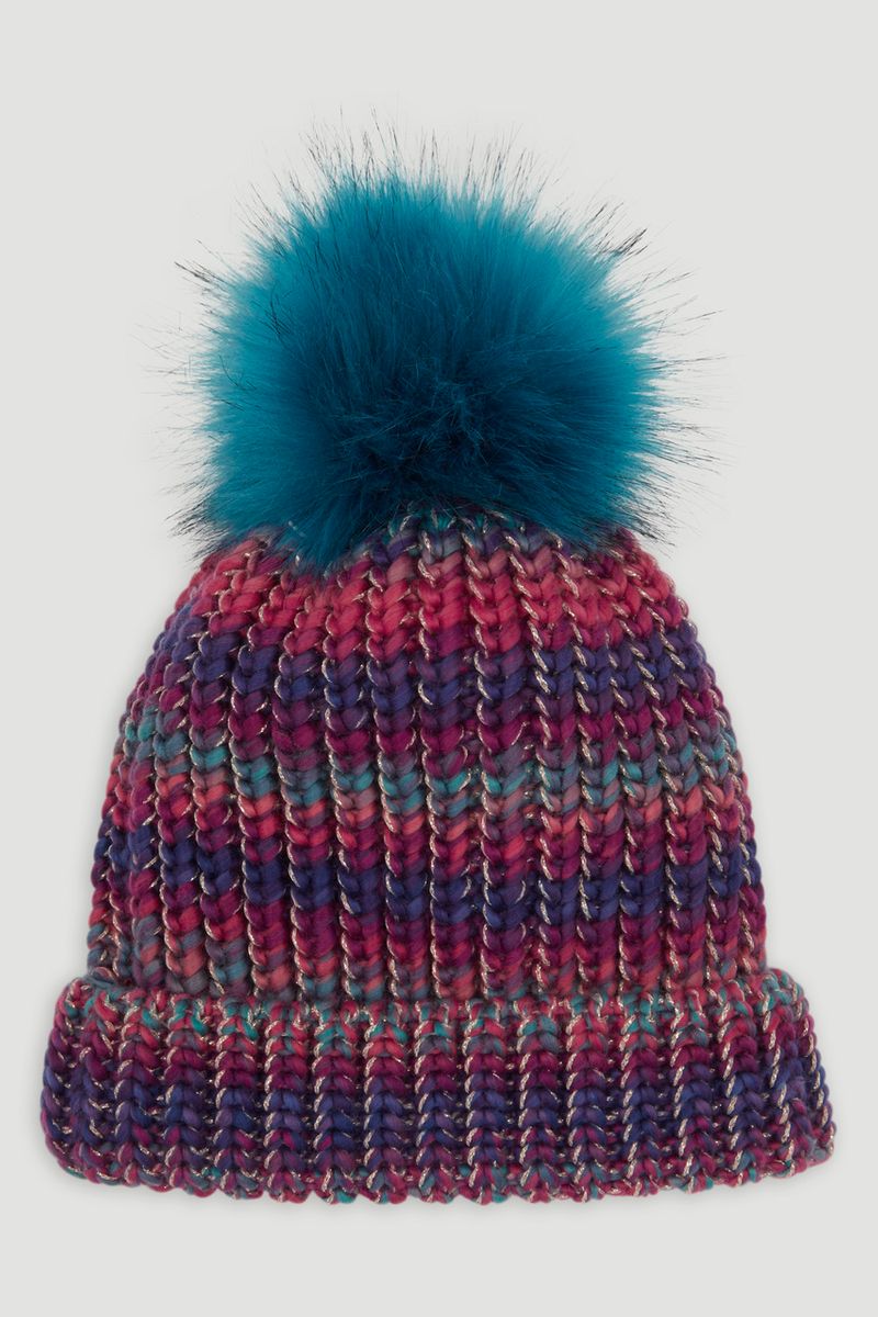 Colourful Twist Bobble Hat