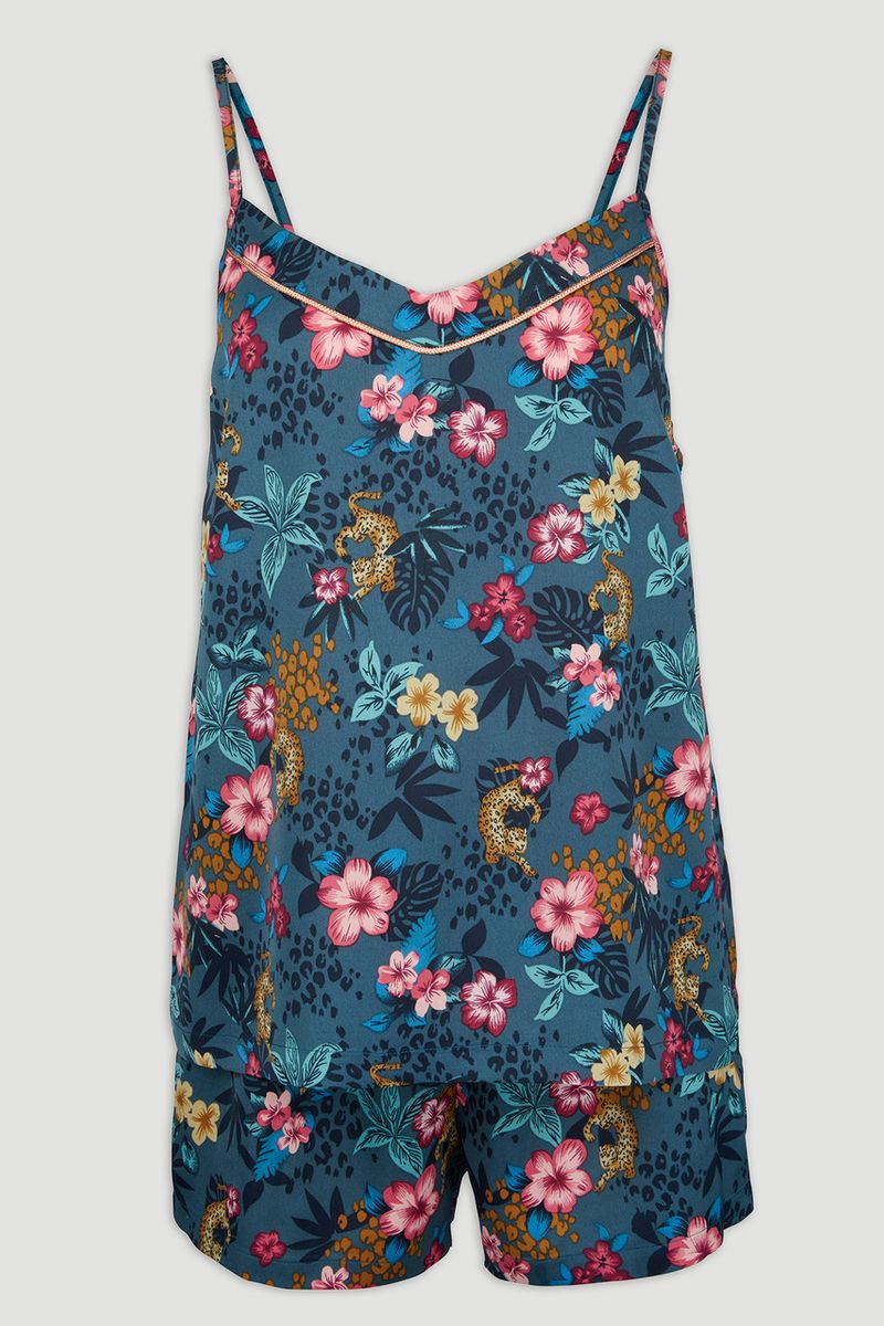 Animal Floral Satin Pyjamas