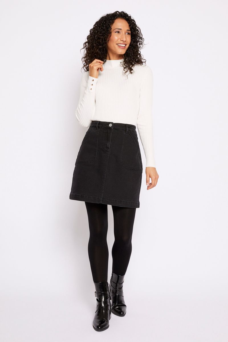 Black Denim Skirt