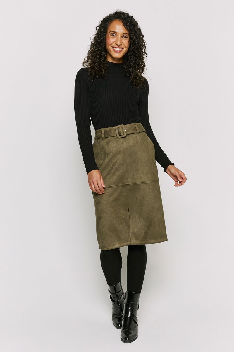 Suede Pencil Skirt