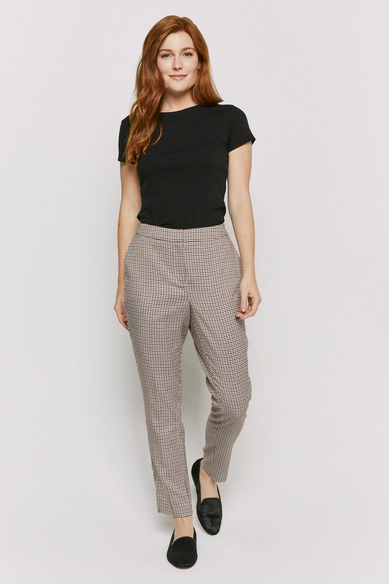 Elasticated Back Check Trousers