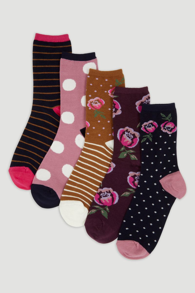 5 Pack Floral Socks