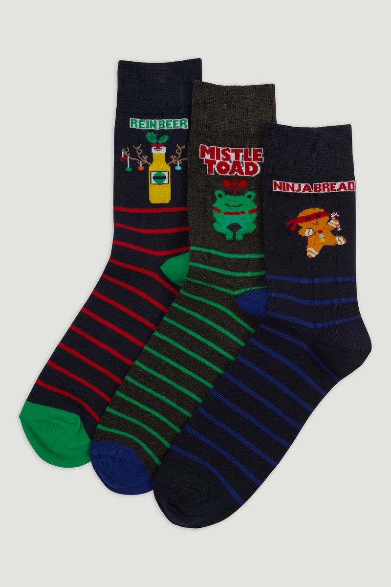 3 Pack Festive Christmas Socks