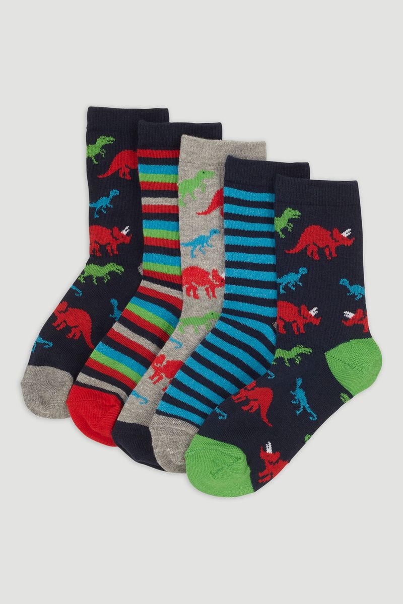5 Pack Dino Socks