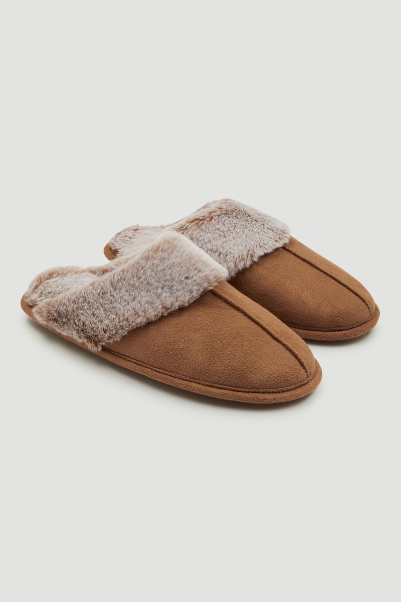 Tan Fur Mules