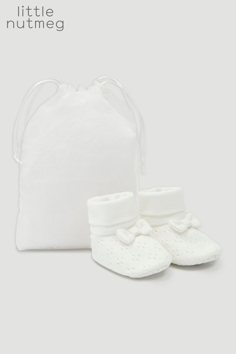 Little Nutmeg Knitted Bow Booties