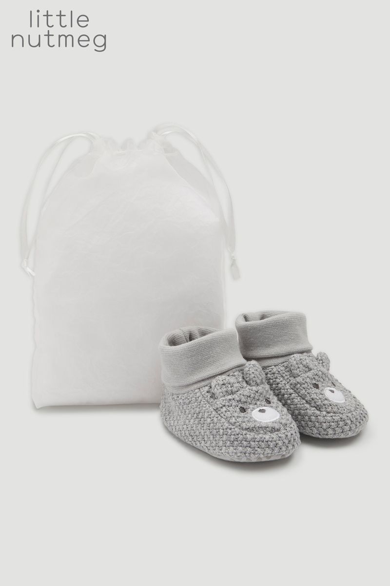 Little Nutmeg Knitted Bear Booties
