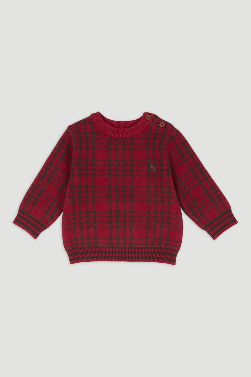 Red Stag Motif Jumper