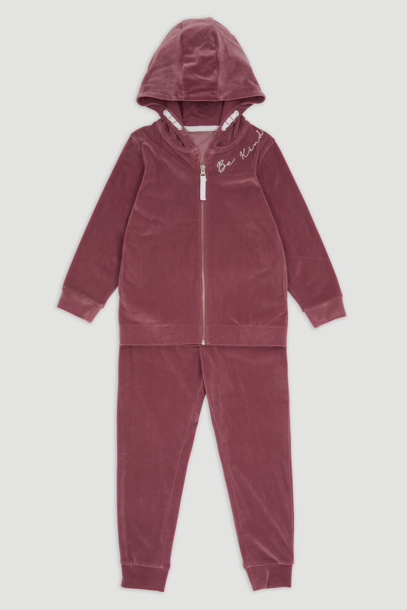 Pink Velour Be Kind Jogger Set