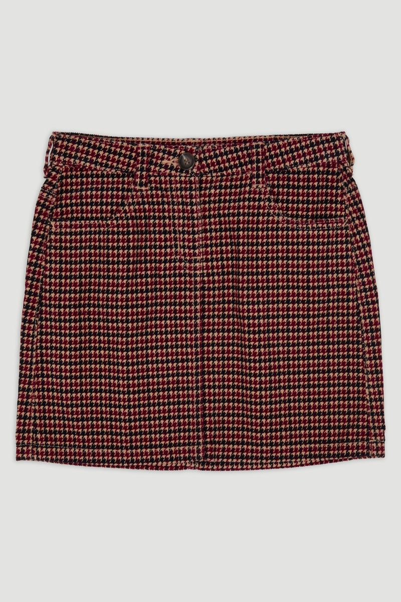 Houndstooth Cord skirt