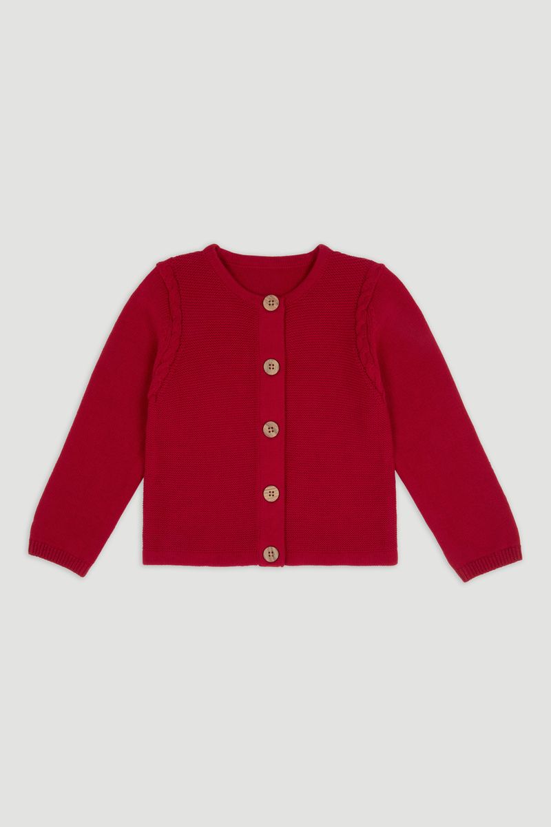 Red cardigan
