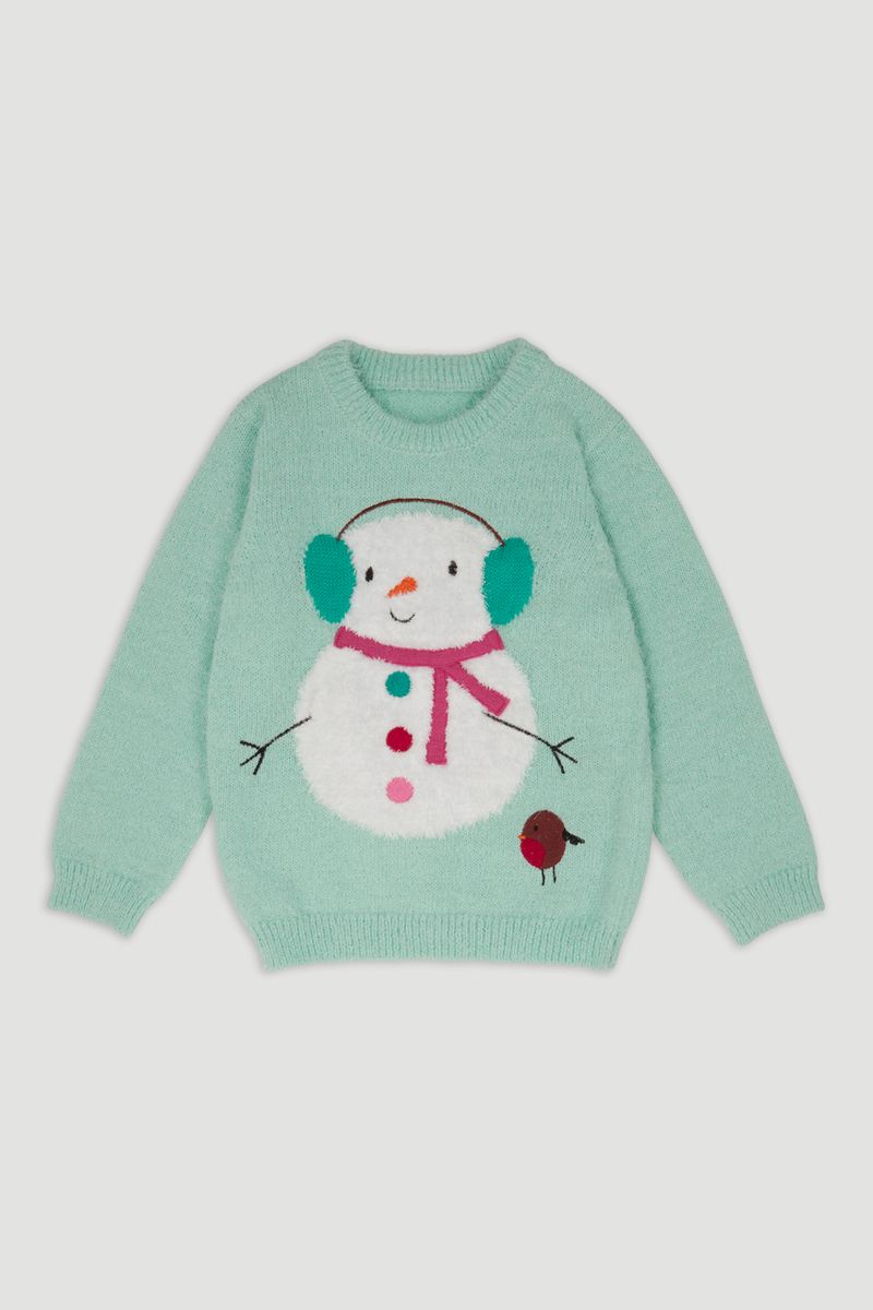 Mint Blue Snowman jumper