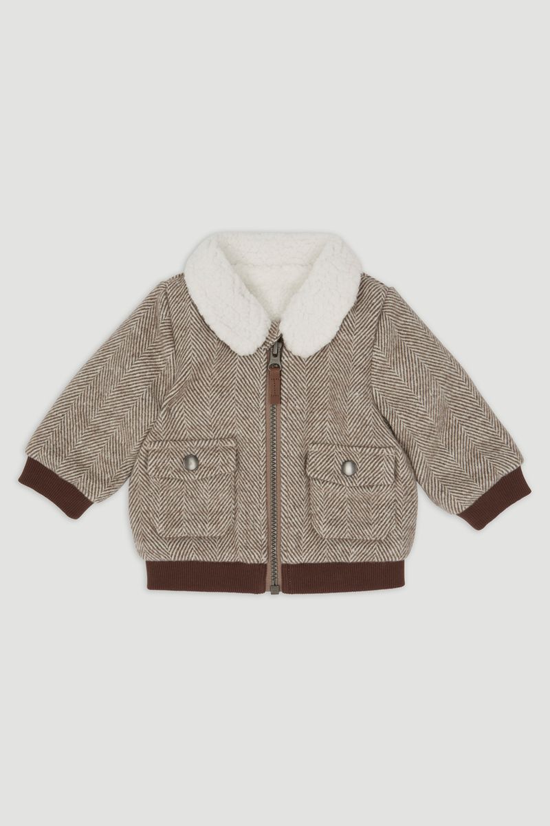 Herringbone Bomber Jacket