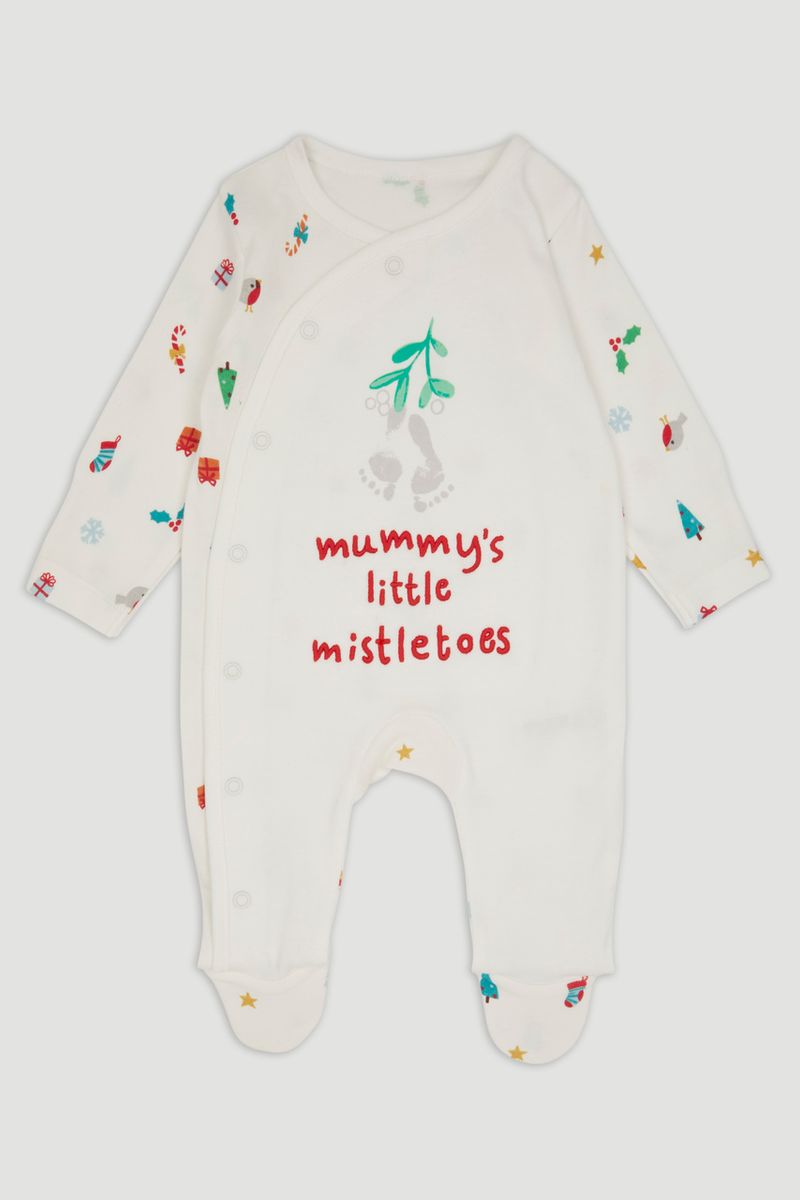 Mummy's Mistletoes Slogan Sleepsuit