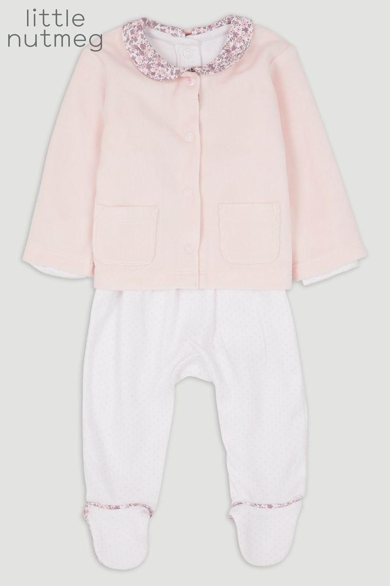 Little Nutmeg Pink Sleepsuit & jacket