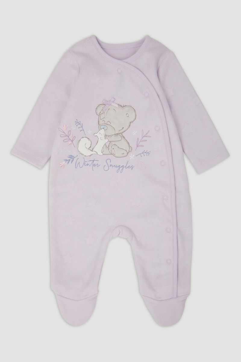 Tiny Tatty Bear Lilac Fleece Onesie