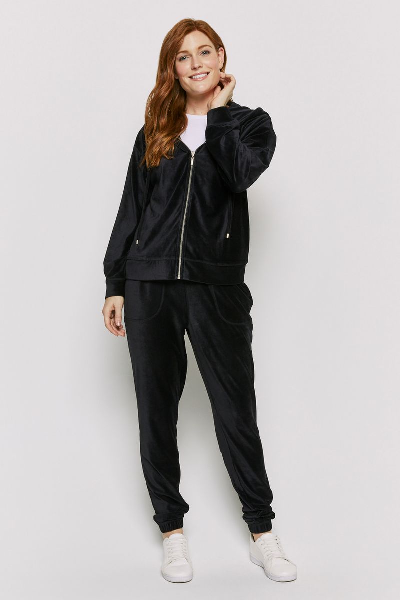 Velour Co-ord Black Joggers